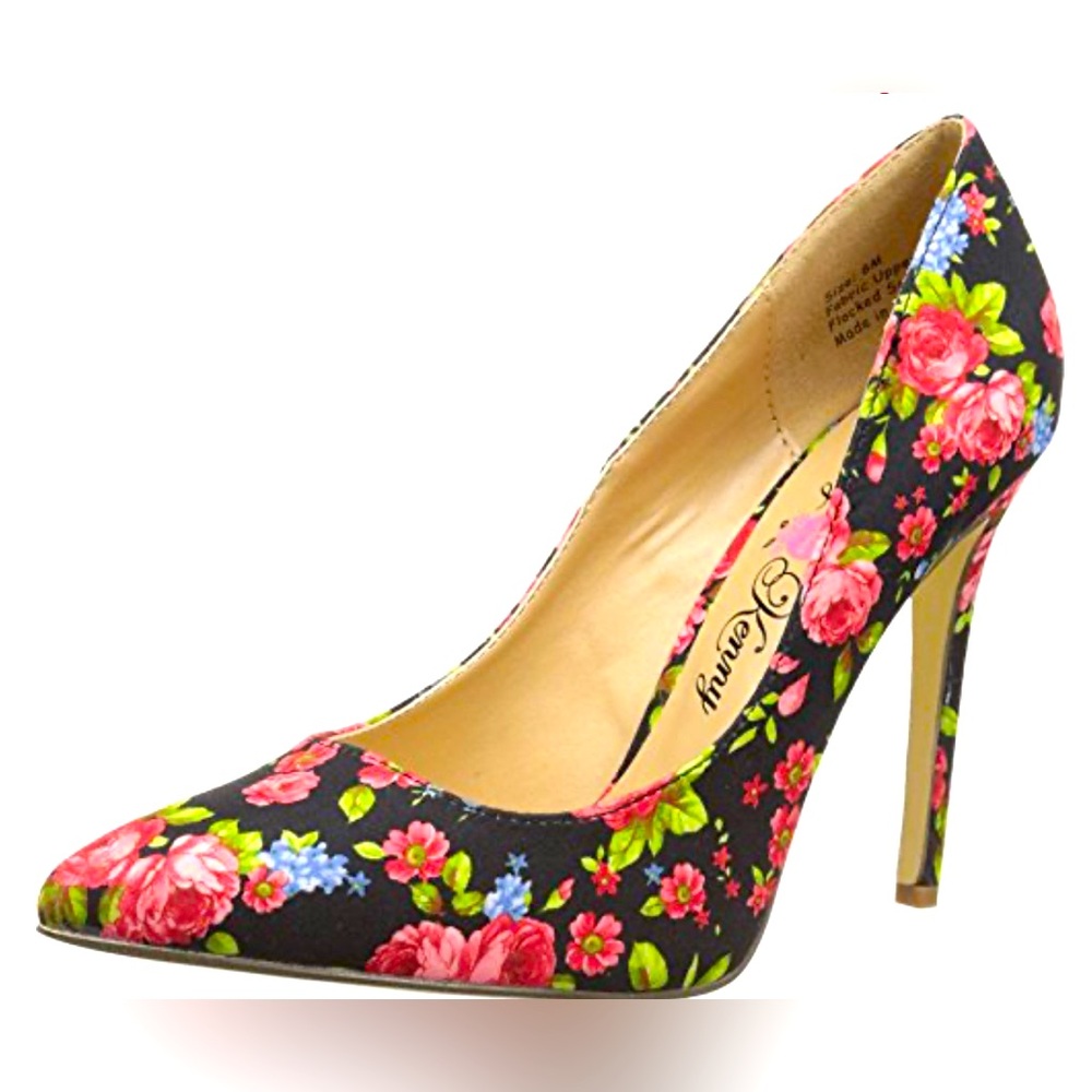 Penny Loves Kenny Women's Opus Flower Black Multi Colored Pump Sz 11 New In Box